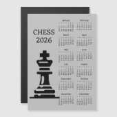 Chess Piece King 2026 Calendar Magnetic Card (正面/裏面)