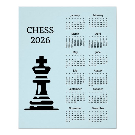Chess Piece King 2026 Calendar Poster ポスター (正面)
