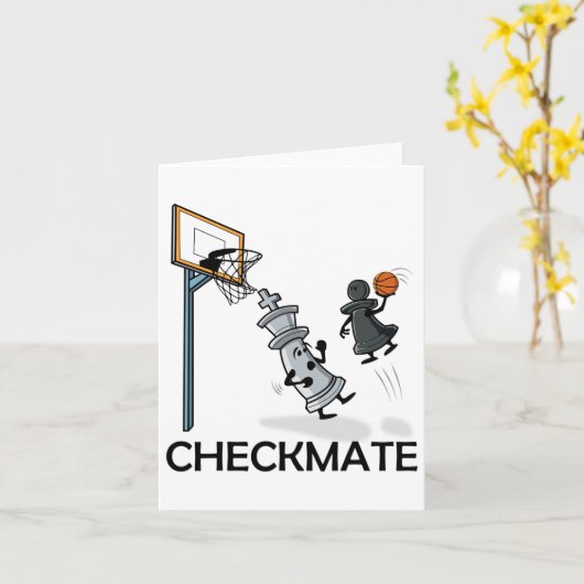 Chess Player Chessboxing And Sketll Lover Checkmat カード (黄色い花)