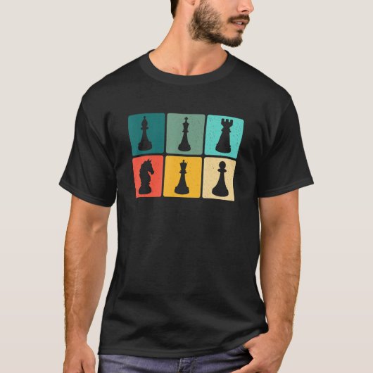Chess Retro Graphic Chess Player Checkmate Board G Tシャツ (正面)