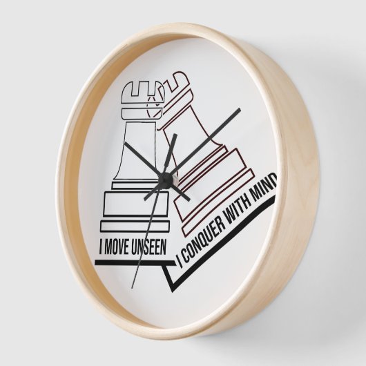 Chess Rook Wall Clock – "I Move Unseen, I Conquer  壁時計 (傾斜)