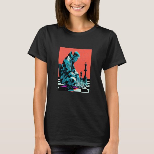 Chess Tournament Fans Retro Pop Chess Player  1 Tシャツ (正面)