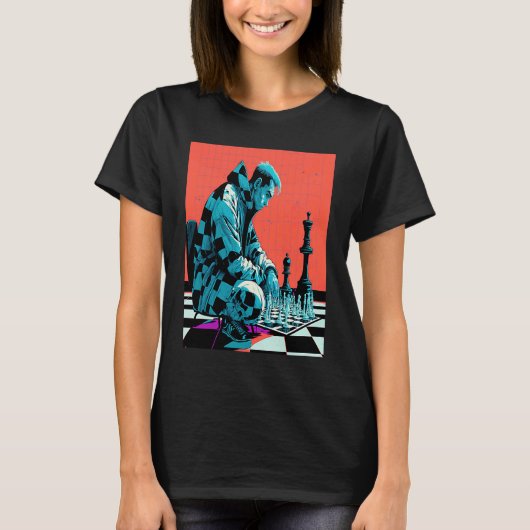Chess Tournament Fans Retro Pop Chess Player  1 Tシャツ (正面)