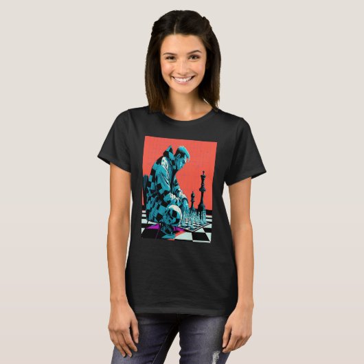 Chess Tournament Fans Retro Pop Chess Player  1 Tシャツ (正面フル)