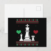 Chess Ugly Christmas Sweater Xmas ポストカード (正面/裏面)
