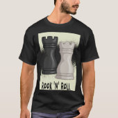 Chess word game Rook and Roll with chess piece roo Tシャツ (正面)