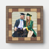 Chessboardフォトフレームテンプレート。チェスプレーヤーのギフト フォトプラーク (正面)