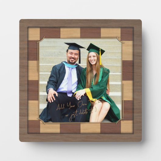 Chessboardフォトフレームテンプレート。チェスプレーヤーのギフト フォトプラーク (正面)