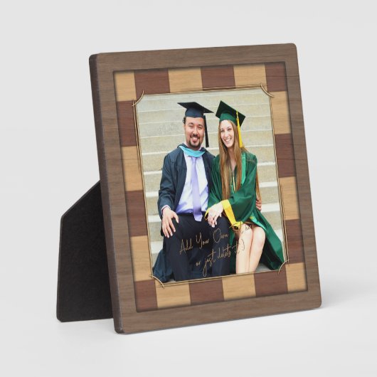 Chessboardフォトフレームテンプレート。チェスプレーヤーのギフト フォトプラーク (正面)