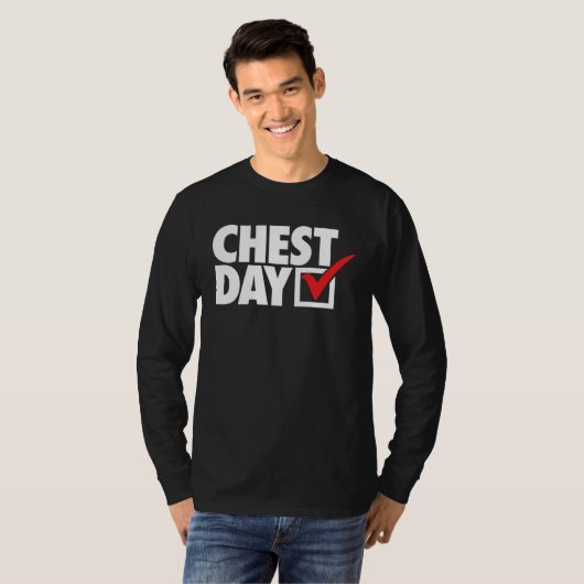 CHEST DAY checkmark workout gym routine exercise f Tシャツ (正面フル)