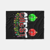 Chest Nuts Christmas Funny Matching Couple Chestnu フリースブランケット (正面(横))