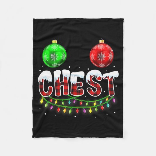 Chest Nuts Christmas Funny Matching Couple Chestnu フリースブランケット (正面)