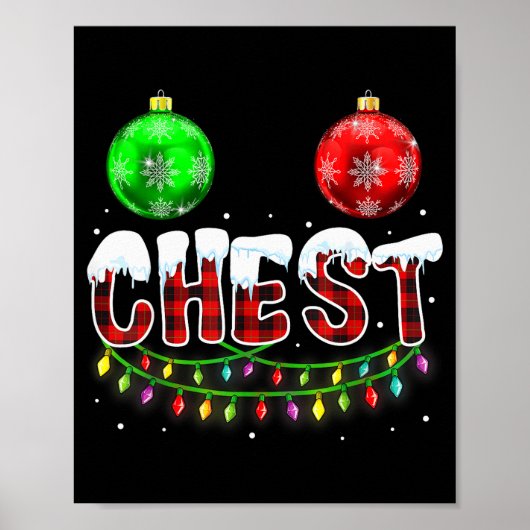 Chest Nuts Christmas Funny Matching Couple Chestnu ポスター (正面)