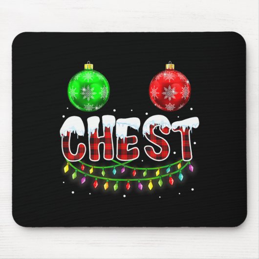 Chest Nuts Christmas Funny Matching Couple Chestnu マウスパッド (正面)