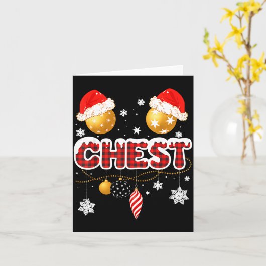 Chest Nuts Christmas Matching Couple Chestnuts  カード (黄色い花)
