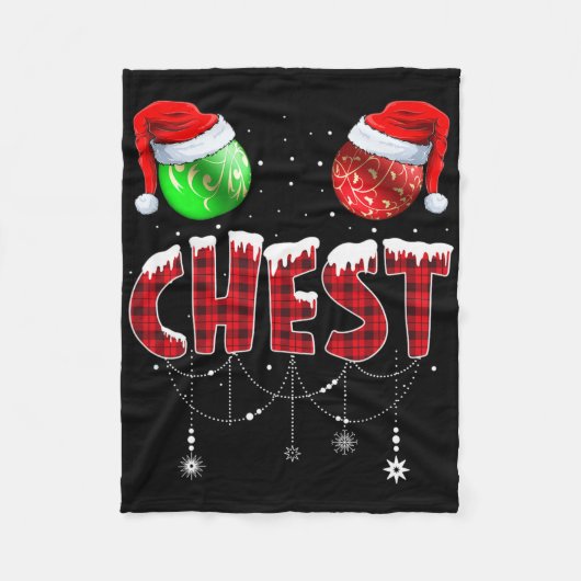 Chest Nuts Christmas Matching Couple Chestnuts 1  フリースブランケット (正面)