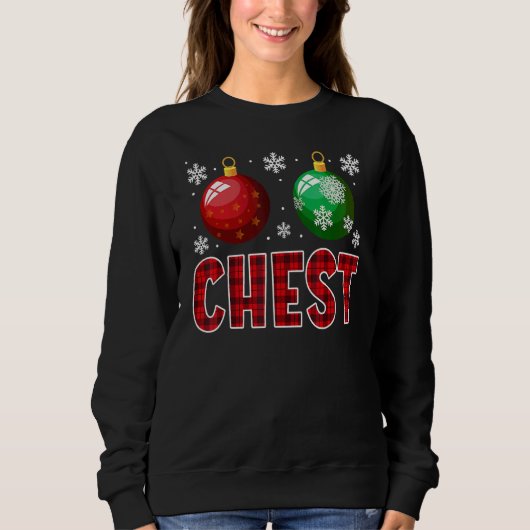 Chest Nuts Christmas   Matching Couple Chestnuts 7 スウェットシャツ (正面)