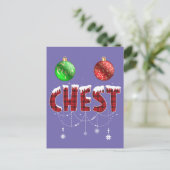 Chest Nuts Christmas Red Plaid Matching Couple Che ポストカード (スタンド正面)