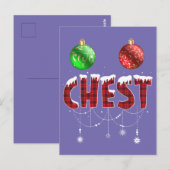 Chest Nuts Christmas Red Plaid Matching Couple Che ポストカード (正面/裏面)