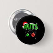 Chest Nuts Fun Matching Chestnuts Christmas Couple 缶バッジ (正面&裏面)