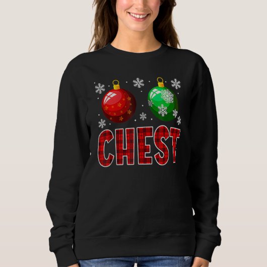 Chest Nuts Matching Chestnuts  Christmas Couples C スウェットシャツ (正面)