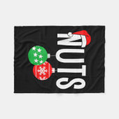 Chest Nuts Matching Chestnuts Funny Christmas Coup フリースブランケット (正面(横))