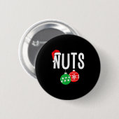 Chest Nuts Matching Chestnuts Funny Christmas Coup 缶バッジ (正面&裏面)