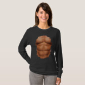Chest Six Pack Muscles Bodybuilder 6 Abs Gym Pres Tシャツ (正面フル)