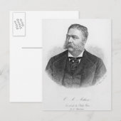 Chester Alan Arthur （A. Wegerによる彫刻） ポストカード (正面/裏面)