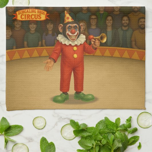 Chester chimp clown キッチンタオル (折り畳み)