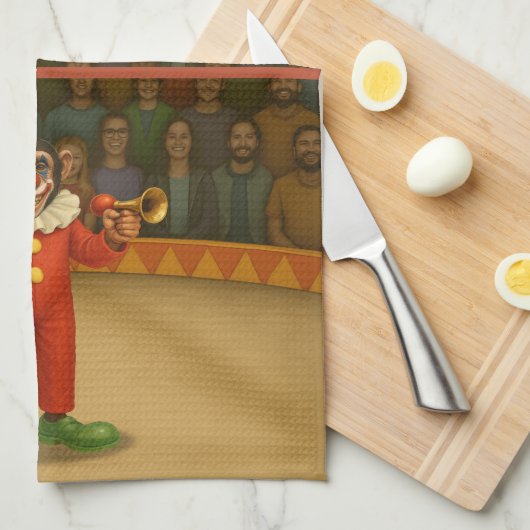 Chester chimp clown キッチンタオル (四つ折り)