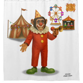 Chester chimp clown シャワーカーテン