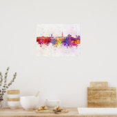 Chesterfield skyline in watercolor background ポスター (キッチン)