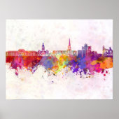 Chesterfield skyline in watercolor background ポスター (正面)