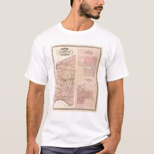 Chesterton、ヘブロンが付いているPorter郡の地図 Tシャツ