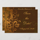 Chestnut Brown/金ゴールド/Green Photo日付の保存 セーブザデート (正面/裏面)