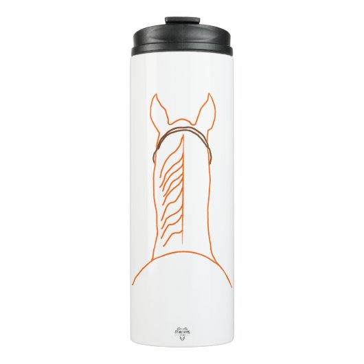Chestnut Horse Line Art Thermal Tumbler タンブラー (正面)