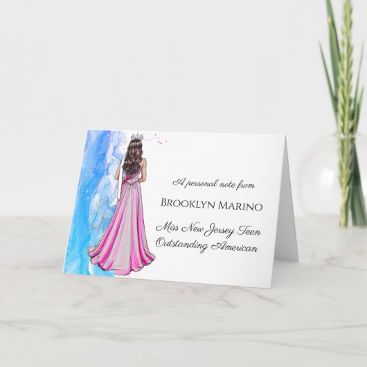 Chestnut Pageant Portrait Note Cards | Blue Ocean サンキューカード (正面)