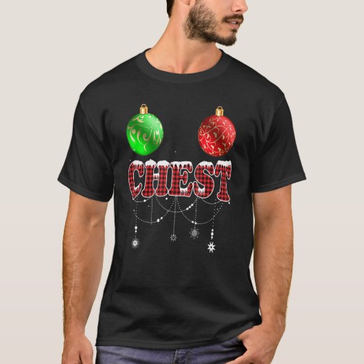 Chestnuts Christmas  Matching Couples Chest Tシャツ (正面)