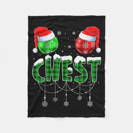 Chestnuts Matching Family Funny Chest Nuts Christm フリースブランケット (正面)