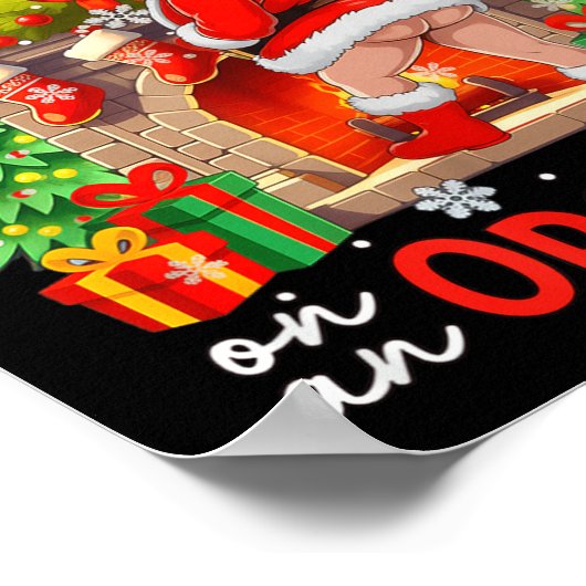 Chestnuts Roasting On An Open Fire Funny Santa  ポスター (角)