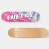 Cheugy Pink Blue Tie Dye Skateboard スケートボード (横)