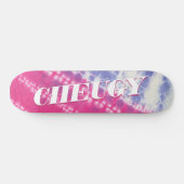 Cheugy Pink Blue Tie Dye Skateboard スケートボード (横)