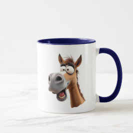 Cheval cartoon drôle, complètement dingue. マグカップ