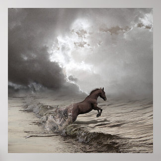 Cheval dans les vages, Papier poster (mat) ポスター