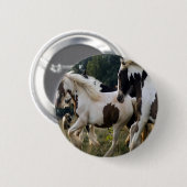 CHEVAUX NOIR ET BLANC 1.PNG 缶バッジ (正面&裏面)