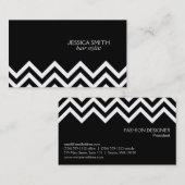 Cheveronパターン黒の背景 名刺 (正面/裏面)