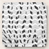Cheveron Tiger Black and White Print コースター (正面)