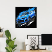 Chevrolet Camaro ZL1 Chevy Muscle Car Art Poster ポスター (ホームオフィス)