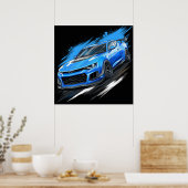 Chevrolet Camaro ZL1 Chevy Muscle Car Art Poster ポスター (キッチン)